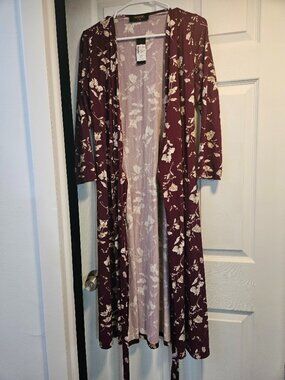 ReneeC Burgundy Wrap Dress NWT